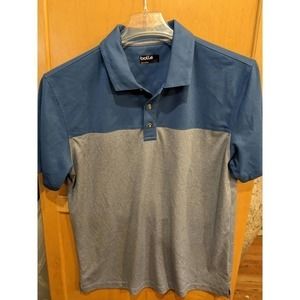 Bolle Golf Shirt medium Polo Short Sleeve Blue gray blue‎ polyester